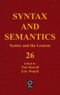 Cover image for Syntax and the Lexicon