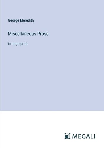 Cover image for Miscellaneous Prose