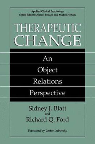 Cover image for Therapeutic Change: An Object Relations Perspective