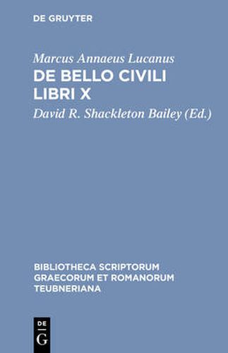 Cover image for De Bello Civili Libri X CB