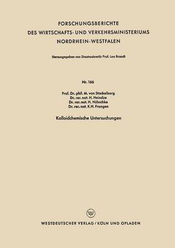 Cover image for Kolloidchemische Untersuchungen