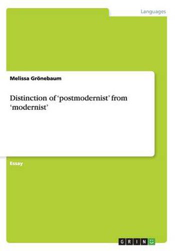 Cover image for Distinction of 'postmodernist' from 'modernist