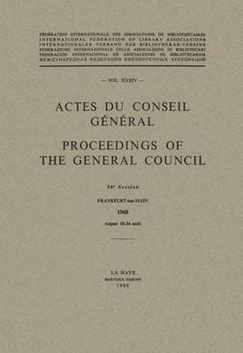 Actes du Conseil General / Proceedings of the General Council