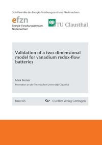 Cover image for Validation of a two-dimensional model for vanadium redox-flow batteries