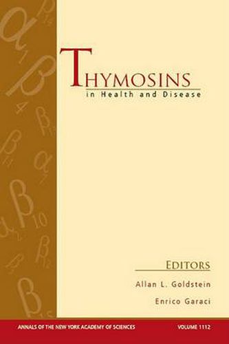 Cover image for Thymosins in Health and Disease: First International Conference