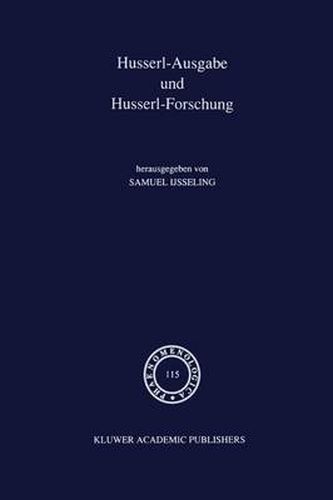 Cover image for Husserl-Ausgabe Und Husserl-Forschung