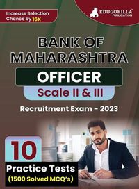 Cover image for Bank of Maharashtra Officer Scale - II & III Recruitment Exam Book 2023 (English Edition) - 10 Practice Tests (1500 Solved MCQ) with Free Access To Online Tests