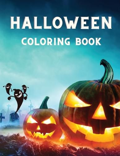 Cover image for Halloween Coloring Book: For Grown Ups with Monsters, Pumpkins, Haunted Houses, and Witches &#9474; Stress Relief Relaxation with Spooky coloring pages for Men and Women