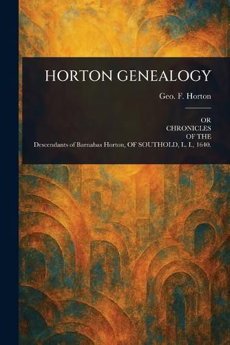 Cover image for Horton Genealogy