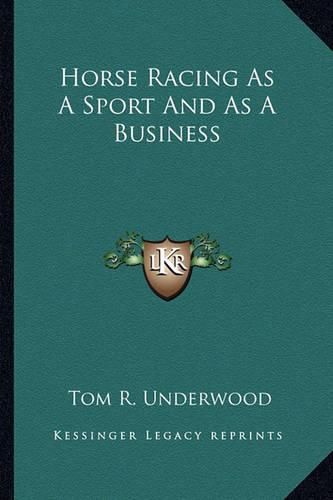 Cover image for Horse Racing as a Sport and as a Business