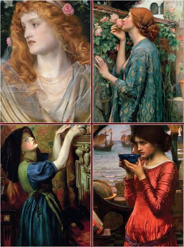 Cover image for Set of Four Magnetic Notepads: Pre-Raphaelites: A Collection of Handy Notepads with Easy Magnetic Fastening, Contained Within a Decorative Box