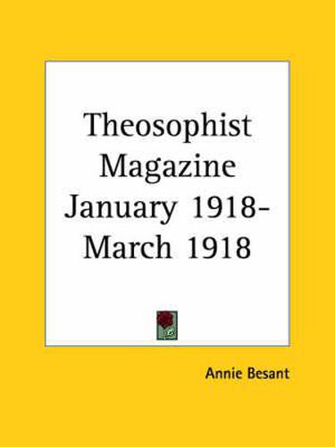 Cover image for Theosophist Magazine (January 1918-March 1918)