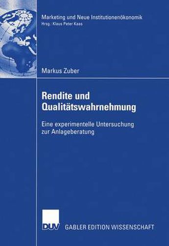 Cover image for Rendite und Qualitatswahrnehmung