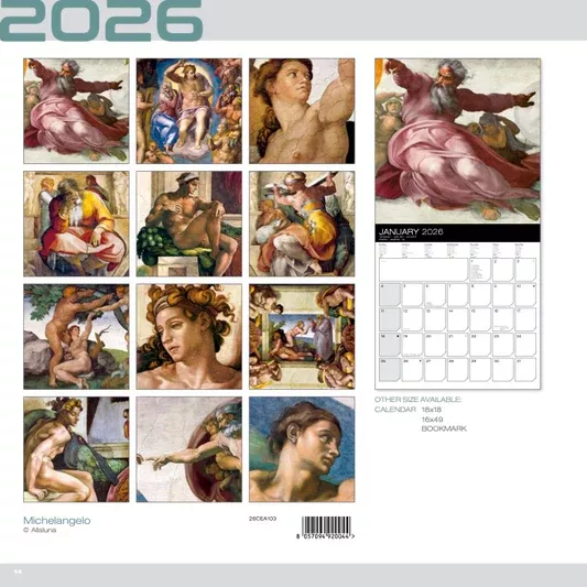 Michelangelo 30x30 Calendar 2026