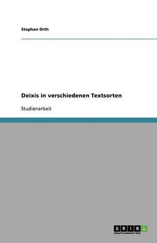 Cover image for Deixis in verschiedenen Textsorten
