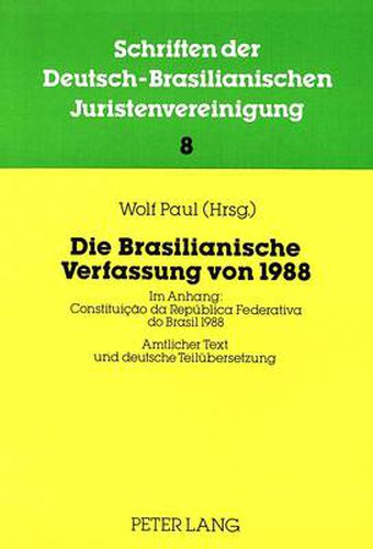 Cover image for Die Brasilianische Verfassung Von 1988