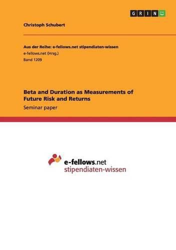 Cover image for Beta and Duration as Measurements of Future Risk and Returns