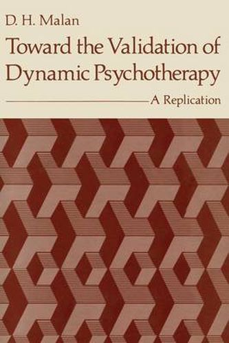 Cover image for Toward the Validation of Dynamic Psychotherapy: A Replication