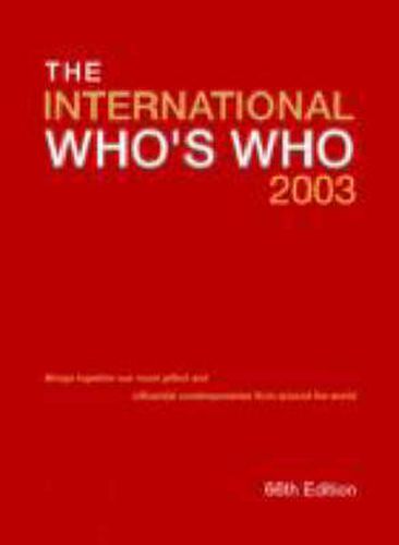 Cover image for Intl Whos Who 2003