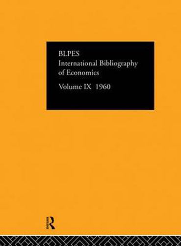 Cover image for IBSS: Economics: 1960 Volume 9