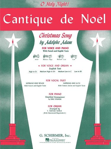 Cover image for Cantique de No?l (O Holy Night): High Voice (E-Flat) and Organ