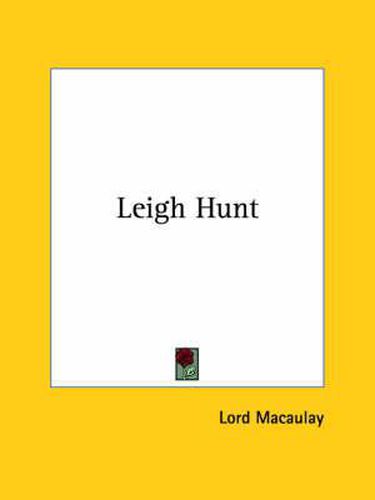 Cover image for Leigh Hunt