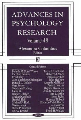 Cover image for Advances in Psychology Research: Volume 48