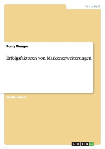Cover image for Erfolgsfaktoren von Markenerweiterungen