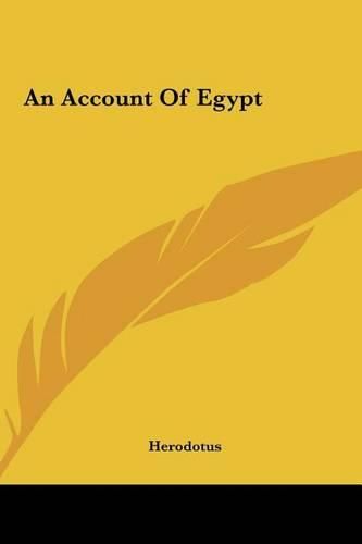 Cover image for An Account of Egypt