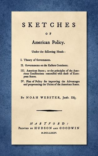 Cover image for Sketches of American Policy. [1785]
