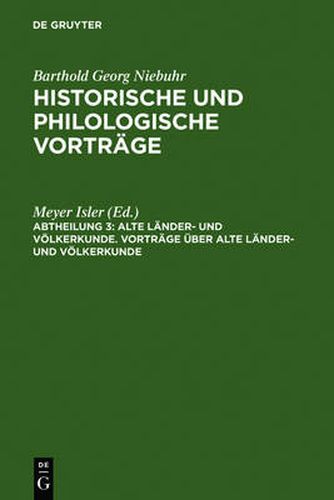 Cover image for Vortrage uber alte Lander- und Voelkerkunde