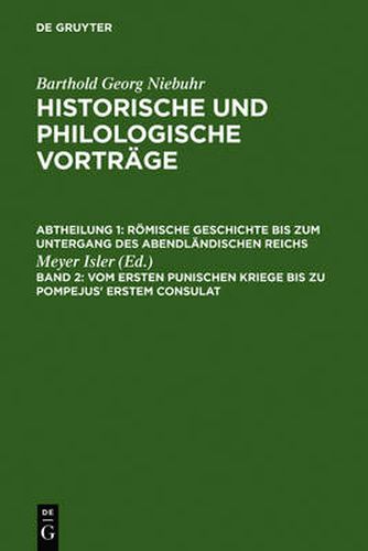 Cover image for Vom Ersten Punischen Kriege Bis Zu Pompejus' Erstem Consulat