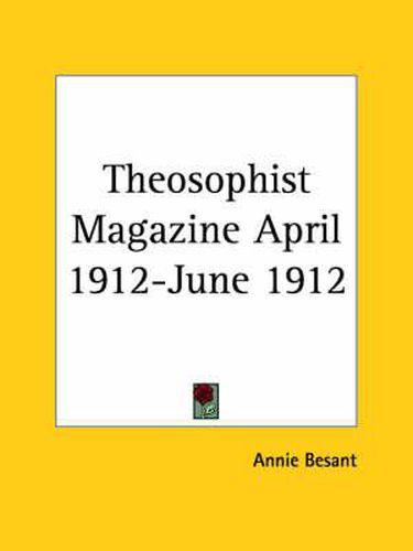 Cover image for Theosophist Magazine (April 1912-June 1912)