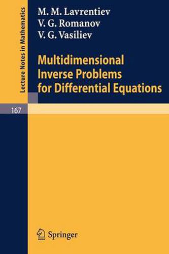 Cover image for Multidimensional Inverse Problems for Differential Equations