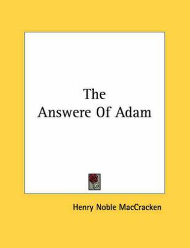 Cover image for The Answere of Adam