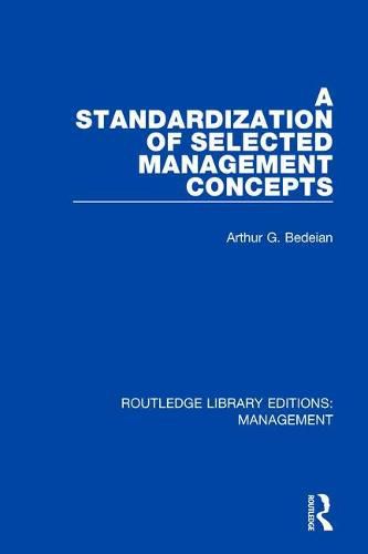 Cover image for A Standardization of Selected Management Concepts