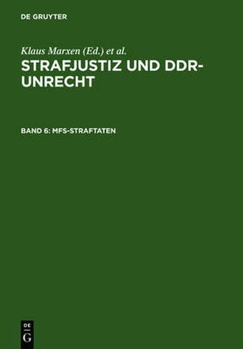 Cover image for MfS-Straftaten