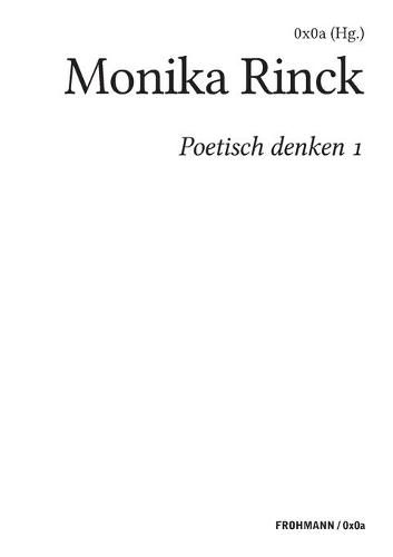 Cover image for Poetisch denken 1: Monika Rinck