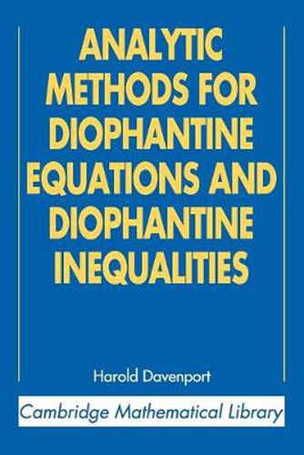 Cover image for Analytic Methods for Diophantine Equations and Diophantine Inequalities