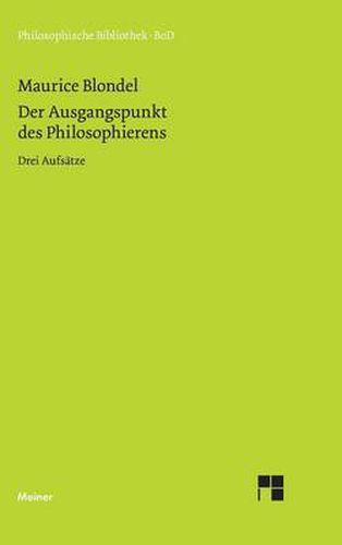 Cover image for Der Ausgangspunkt des Philosophierens