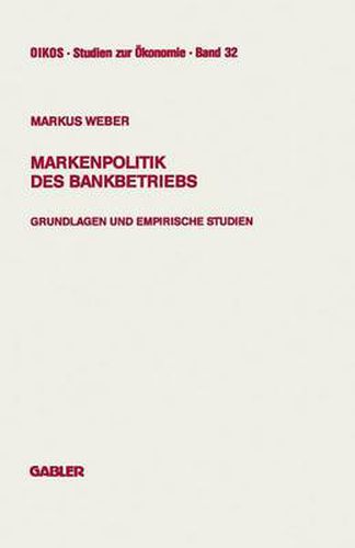 Cover image for Markenpolitik Des Bankbetriebs