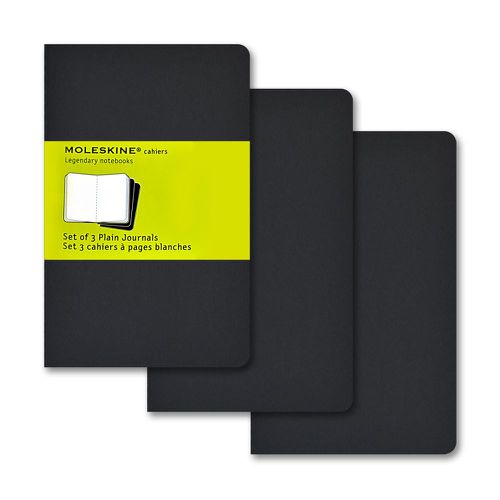 Moleskine Pocket Plain Cahier Black Journals (Set Of Three)