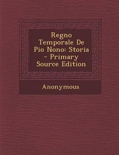 Cover image for Regno Temporale de Pio Nono