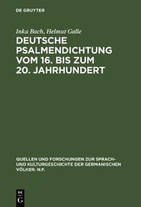 Cover image for Deutsche Psalmendichtung vom 16. bis zum 20. Jahrhundert