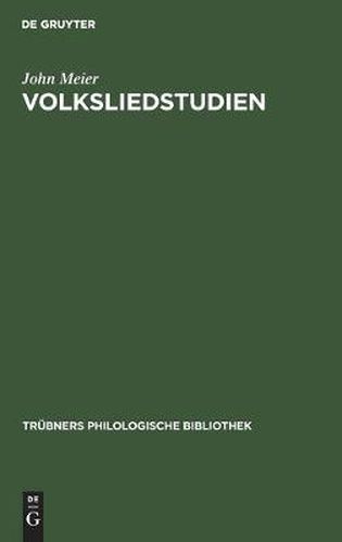 Cover image for Volksliedstudien