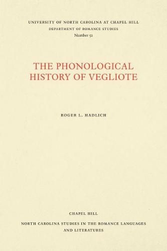 Cover image for The Phonological History of Vegliote