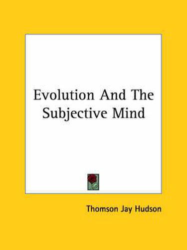 Cover image for Evolution and the Subjective Mind