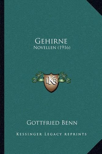 Cover image for Gehirne: Novellen (1916)