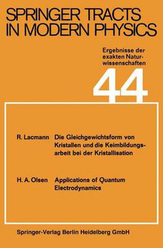 Cover image for Springer Tracts in Modern Physics