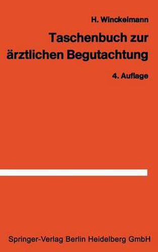 Cover image for Taschenbuch Zur AErztlichen Begutachtung in Der Arbeiter- Und Angestelltenrentenversicherung